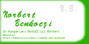 norbert benkoczi business card